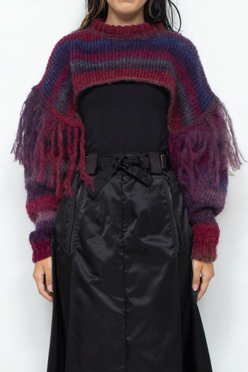 "SAMANTHA" Gradation Mohair Flutty Fringe Short Knit