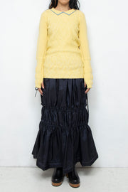 Collar Knit Onepiece Yellow