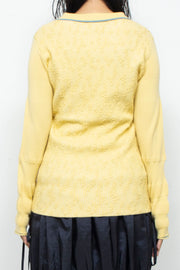 Collar Knit Onepiece Yellow