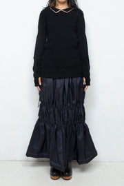 Collar Knit Onepiece Black