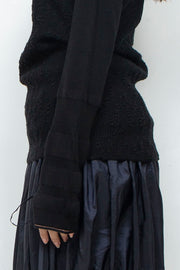 Collar Knit Onepiece Black