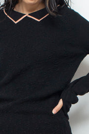 Collar Knit Onepiece Black