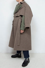 "PHOENIX"  Shaggy Wool Layered Multi Way Coat