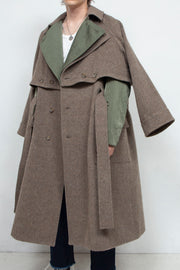 "PHOENIX"  Shaggy Wool Layered Multi Way Coat