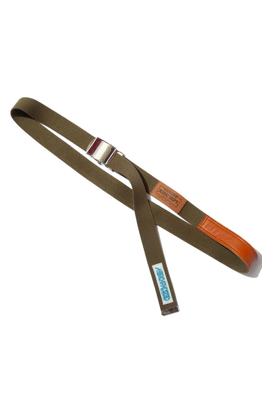 "JUICE".01 Action Leather combi Belt KHAKI