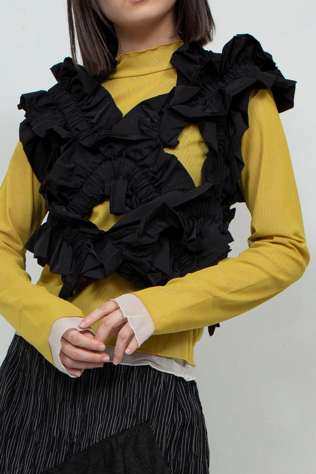 kiki frill vest black HOUGA（ホウガ） 通販・取り扱い店舗 渋谷