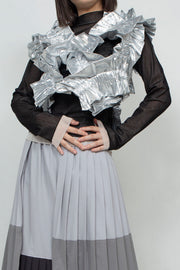 kiki frill vest silver