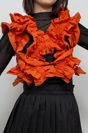 kiki frill vest orange