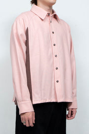 Side rib wool shirt Pink