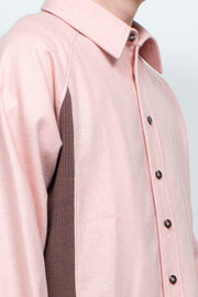Side rib wool shirt Pink