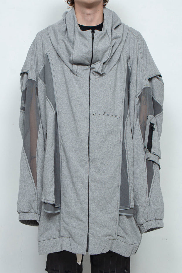 重ねハイネックビッグパーカー AIR Heather Gray XL / BALMUNG