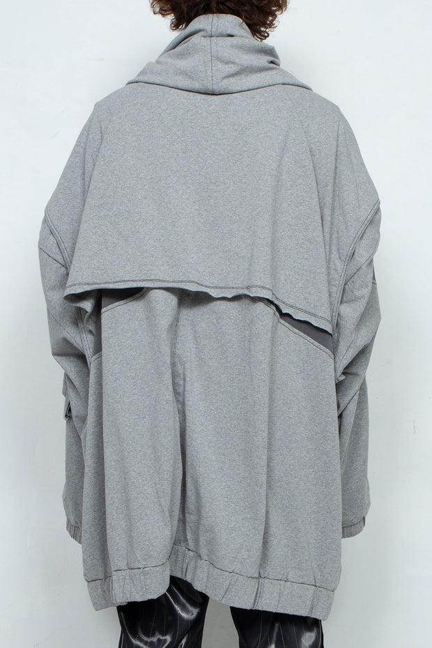 重ねハイネックビッグパーカー AIR Heather Gray XL / BALMUNG