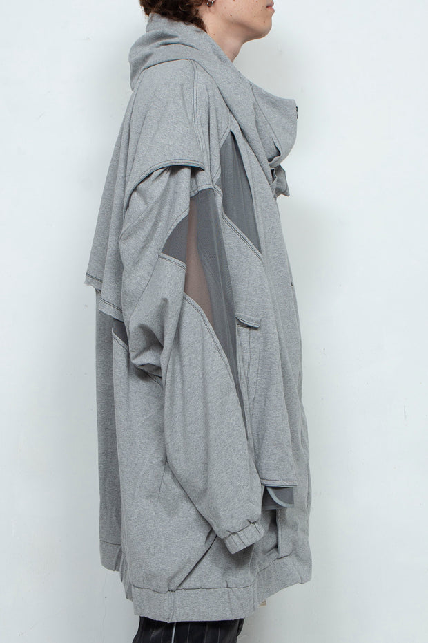 重ねハイネックビッグパーカー AIR Heather Gray XL / BALMUNG