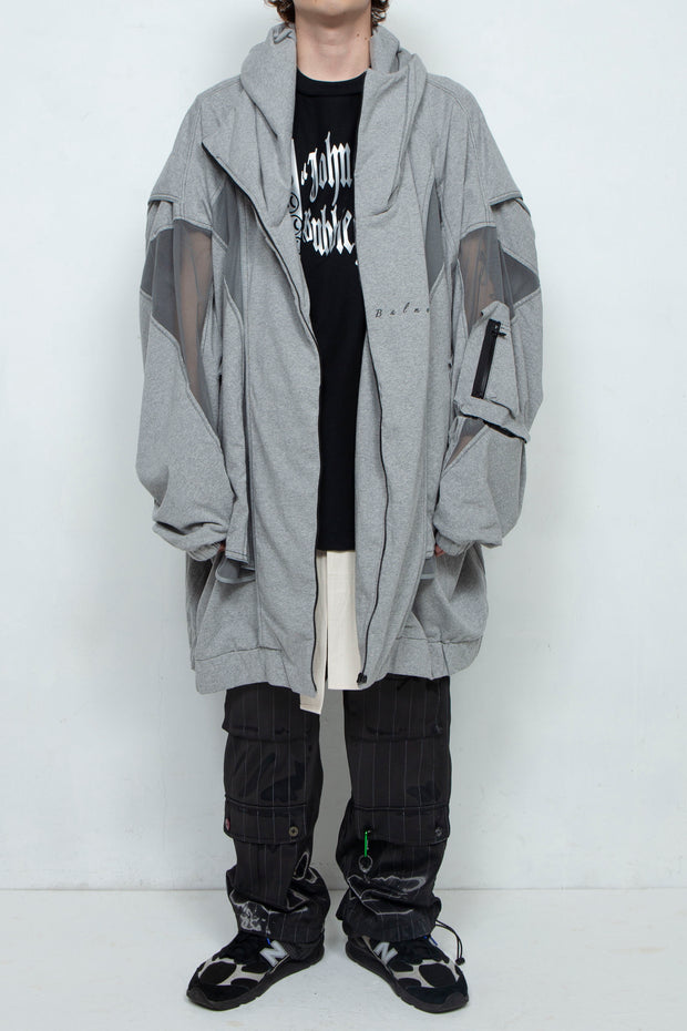 重ねハイネックビッグパーカー AIR Heather Gray XL / BALMUNG