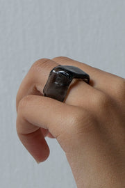 Ripple ring square black