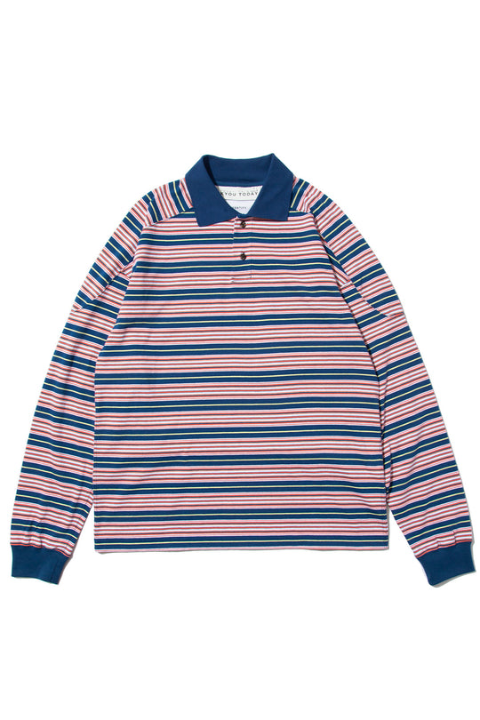 "ROESIE's" Nostalgic Border Polo Shirt NAVY