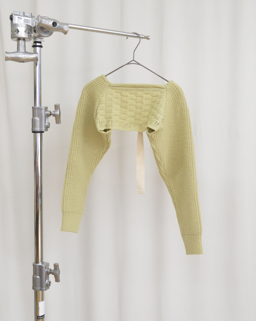 FAD distortion Wave sleeve crop knit tea green