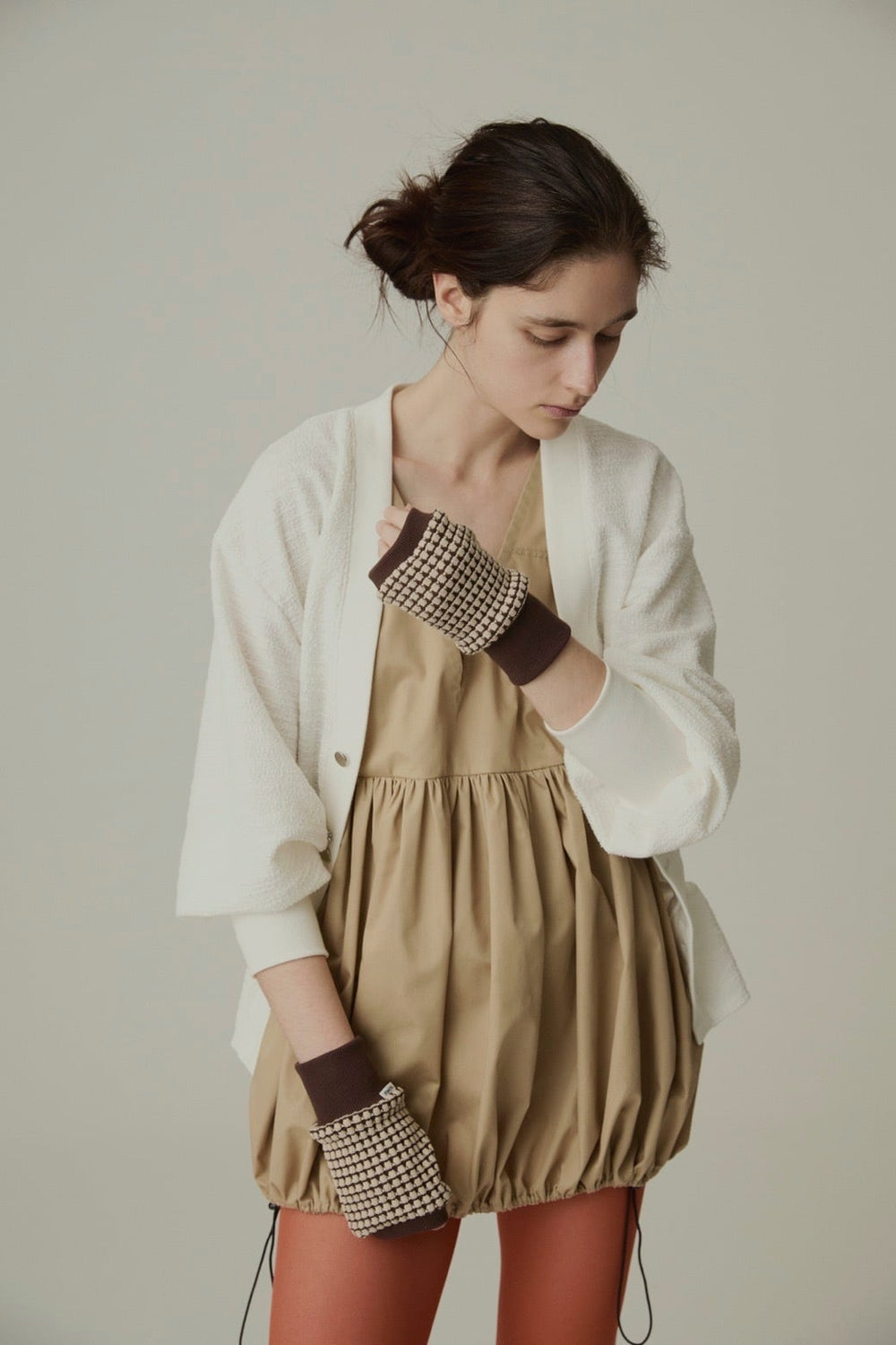 Waffle Knit Sleeve Cuff Blown