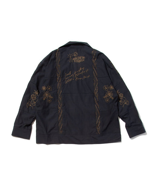 "DIEGO” Embroidered Patchwork Shirts NAVY