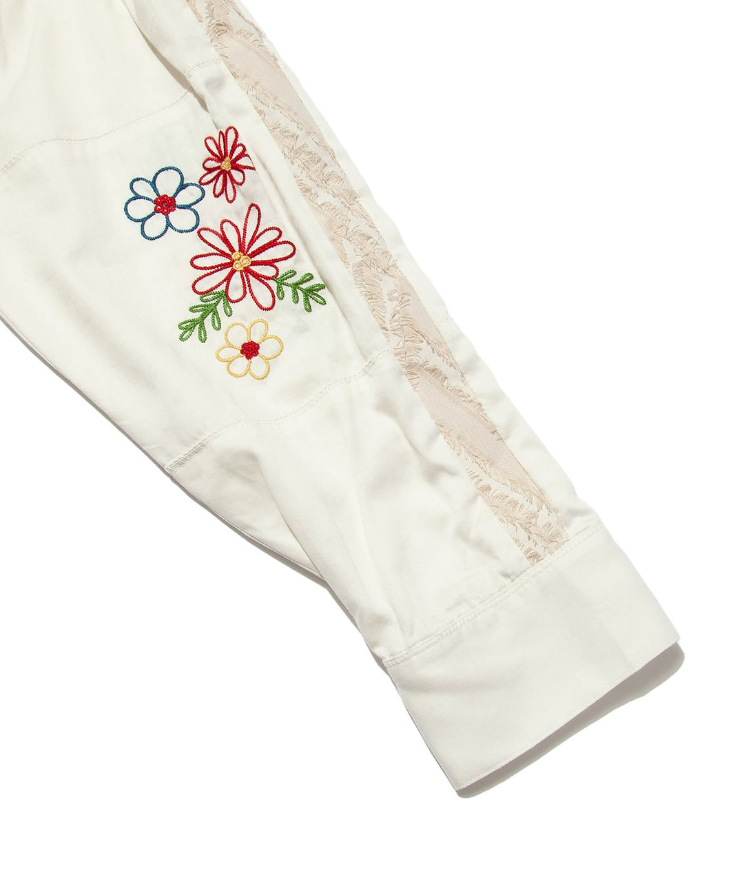 "DIEGO” Embroidered Patchwork Shirts IVORY