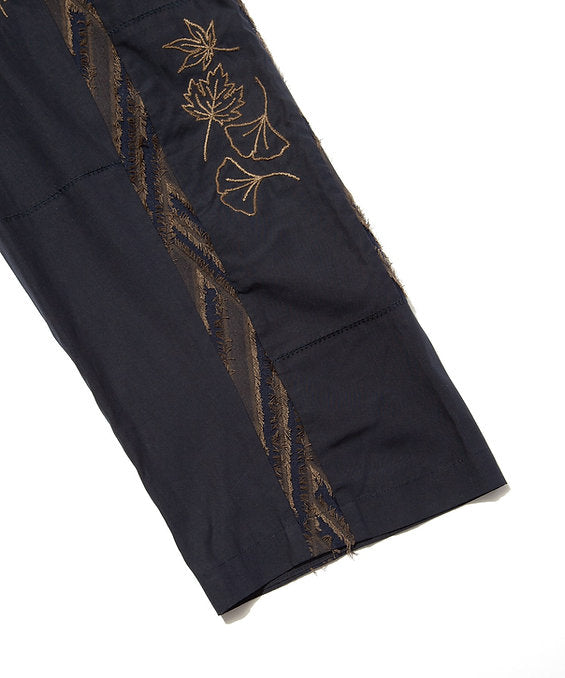 "DIEGO” Embroidered Patchwork Easy Pants NAVY