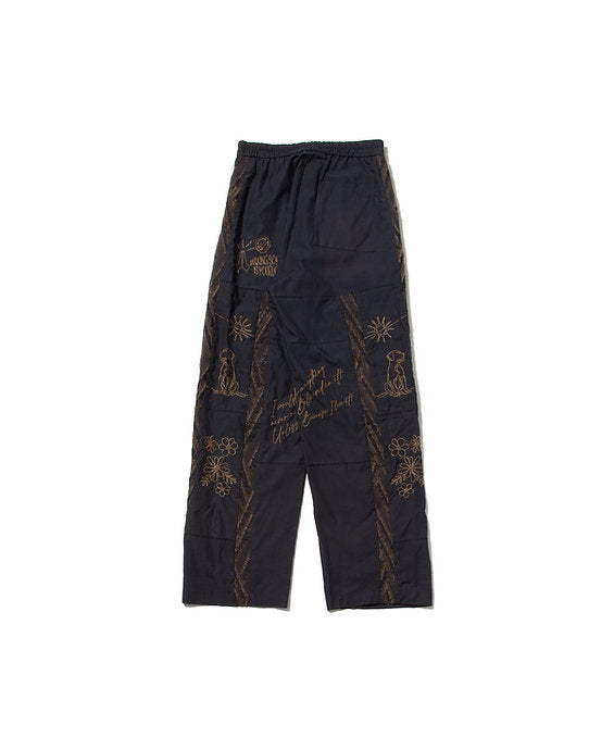 "DIEGO” Embroidered Patchwork Easy Pants NAVY