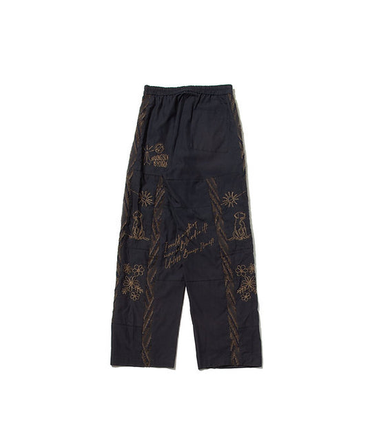 "DIEGO” Embroidered Patchwork Easy Pants NAVY