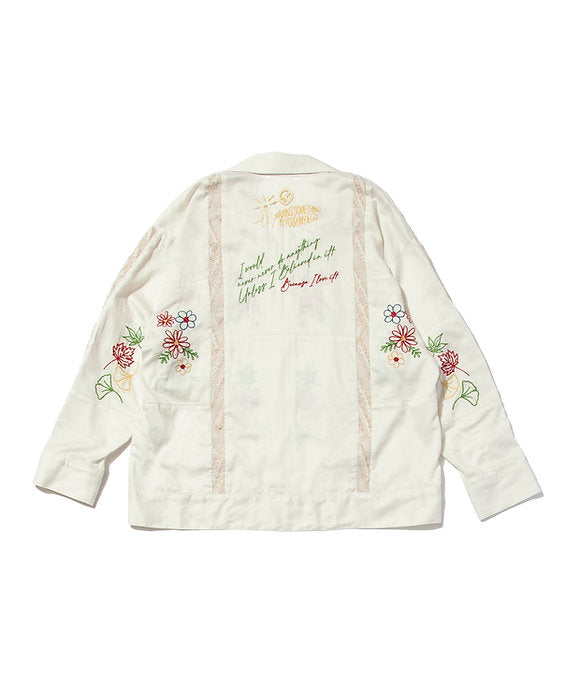 "DIEGO” Embroidered Patchwork Shirts IVORY