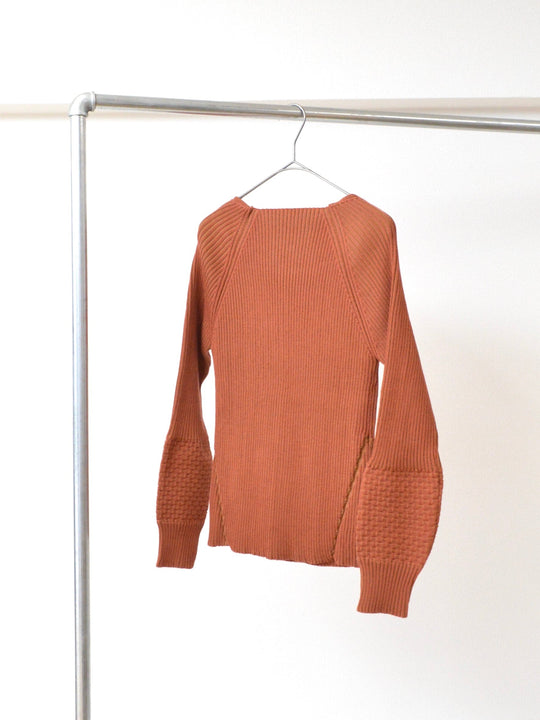 FAD distortion Plating rib knit cognac