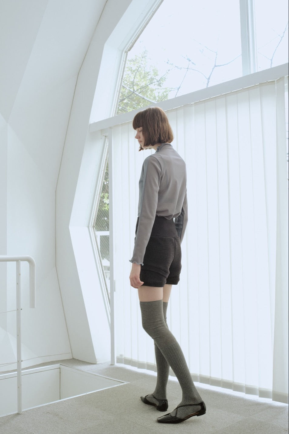 Waffle Knit Layered Shorts Black