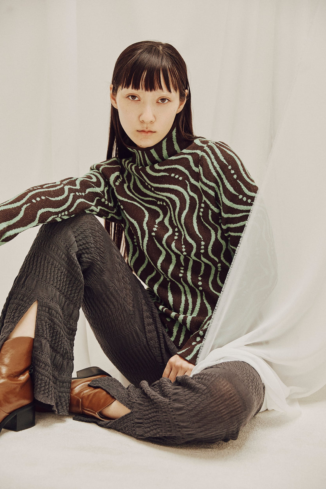 FAD distortion Mole yarn river knit brown