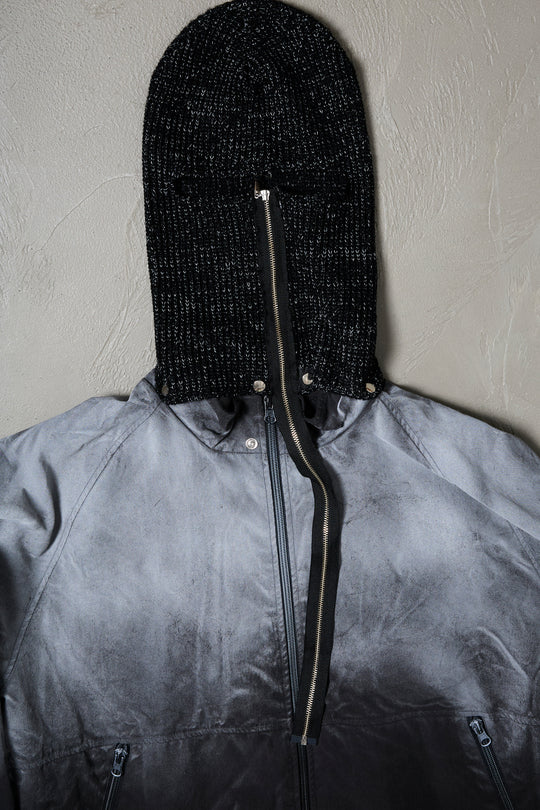 SPRAY PIGMENT-DYED BALACLAVA JACKET BLACK