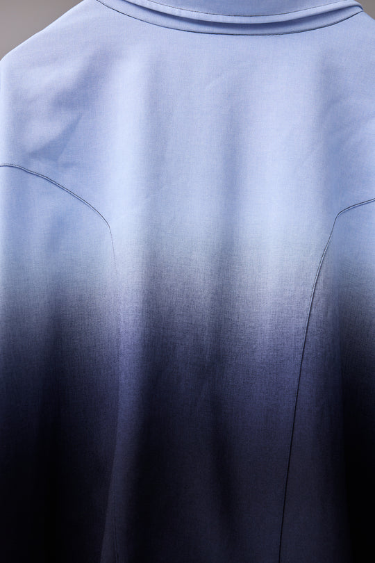 BEAUTIFUL GRADIENT DEFORMATION SHIRT BLUE