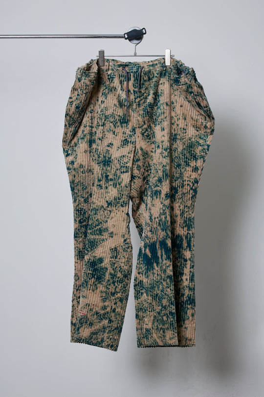 LARGEST SIZE TIE-DYE BLEACH TROUSERS GREEN