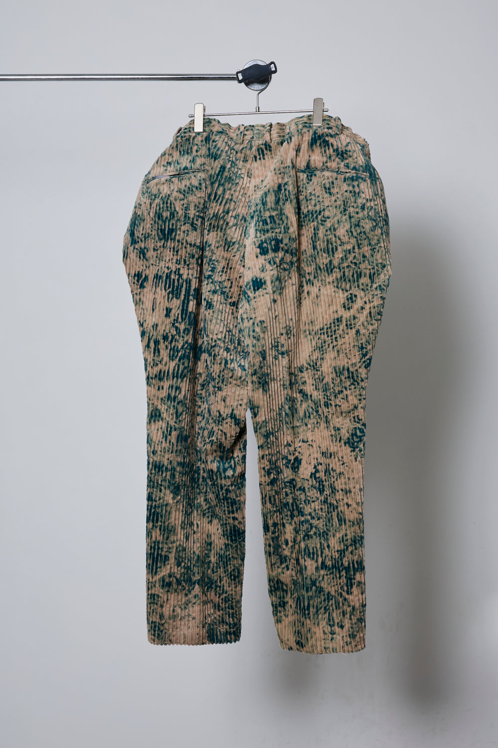 LARGEST SIZE TIE-DYE BLEACH TROUSERS GREEN