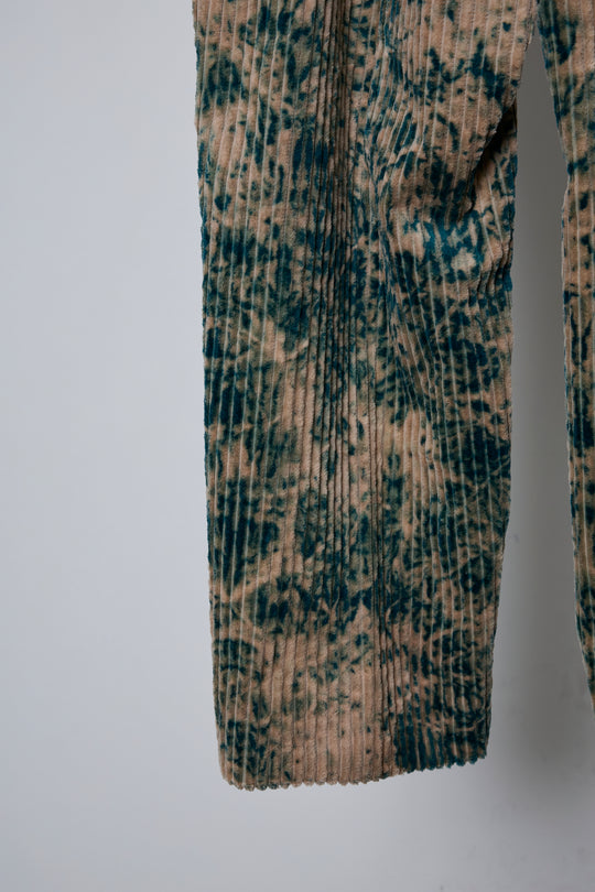 LARGEST SIZE TIE-DYE BLEACH TROUSERS GREEN