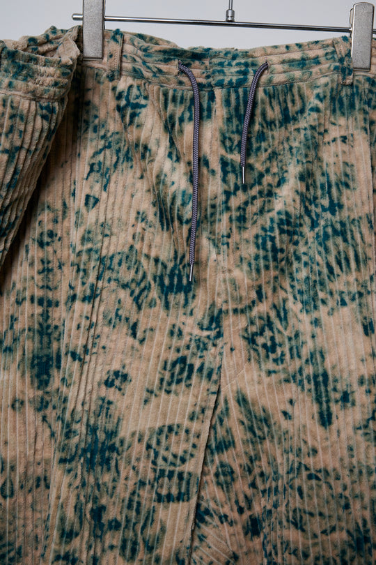 LARGEST SIZE TIE-DYE BLEACH TROUSERS GREEN