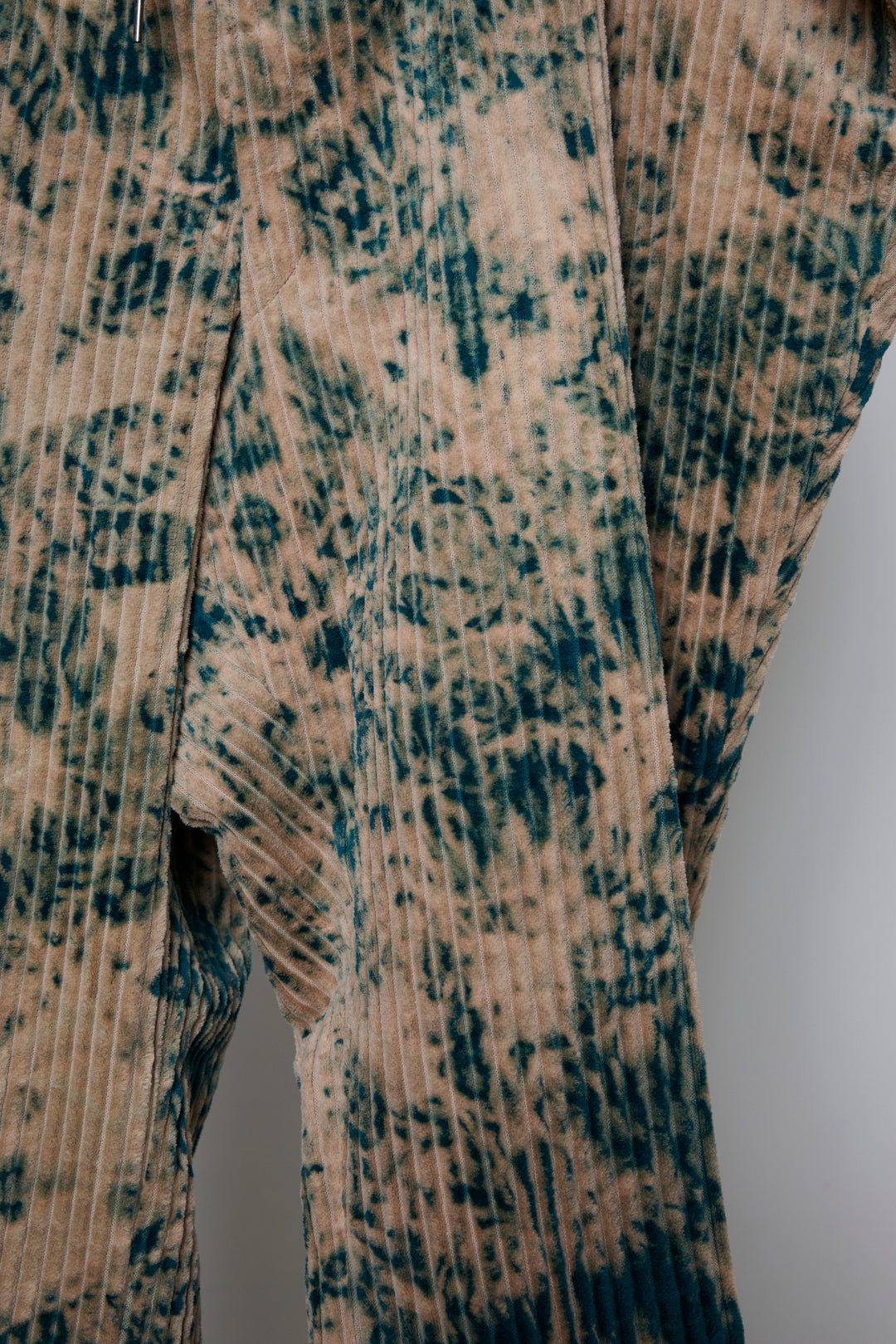 LARGEST SIZE TIE-DYE BLEACH TROUSERS GREEN
