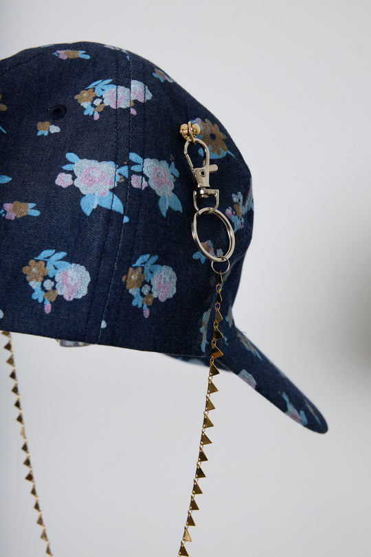 FLORAL DENIM CAP