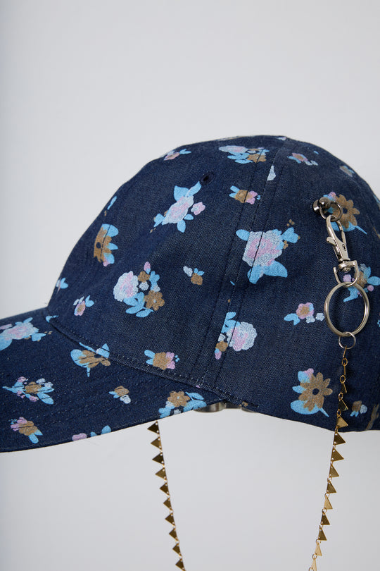 FLORAL DENIM CAP