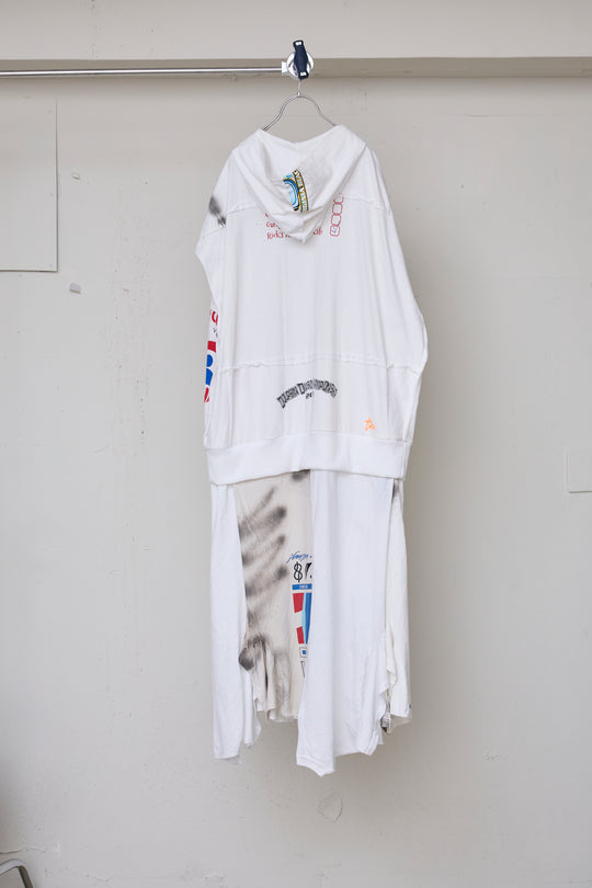 先行予約 RECONSTRUCTED T-SHIRT HOODED DRESS