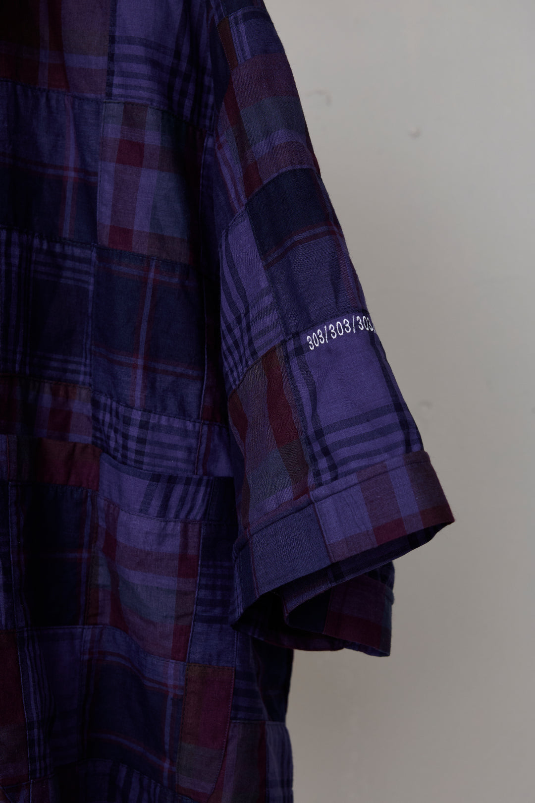 先行予約 OVERDYED PATCHWORK PLAID HS SHIRT