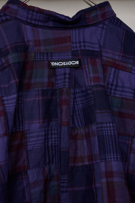 先行予約 OVERDYED PATCHWORK PLAID LS SHIRT