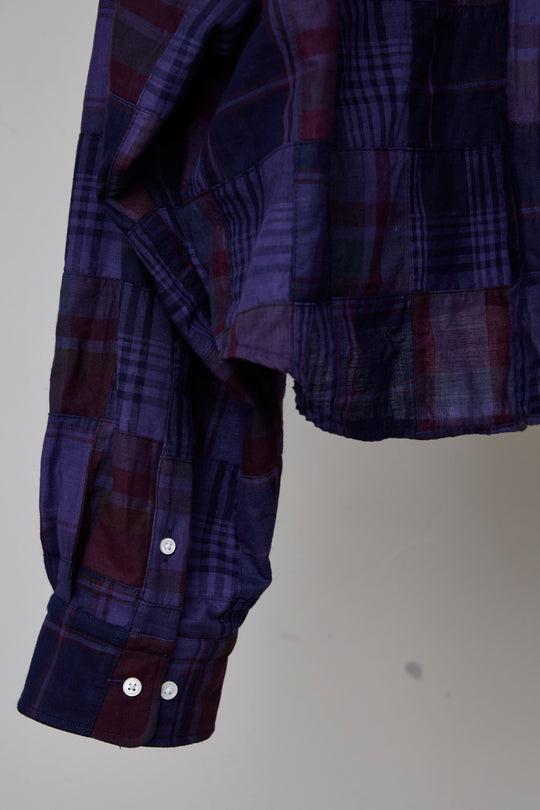 先行予約 OVERDYED PATCHWORK PLAID LS SHIRT