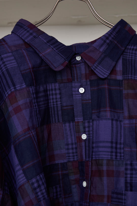 先行予約 OVERDYED PATCHWORK PLAID LS SHIRT
