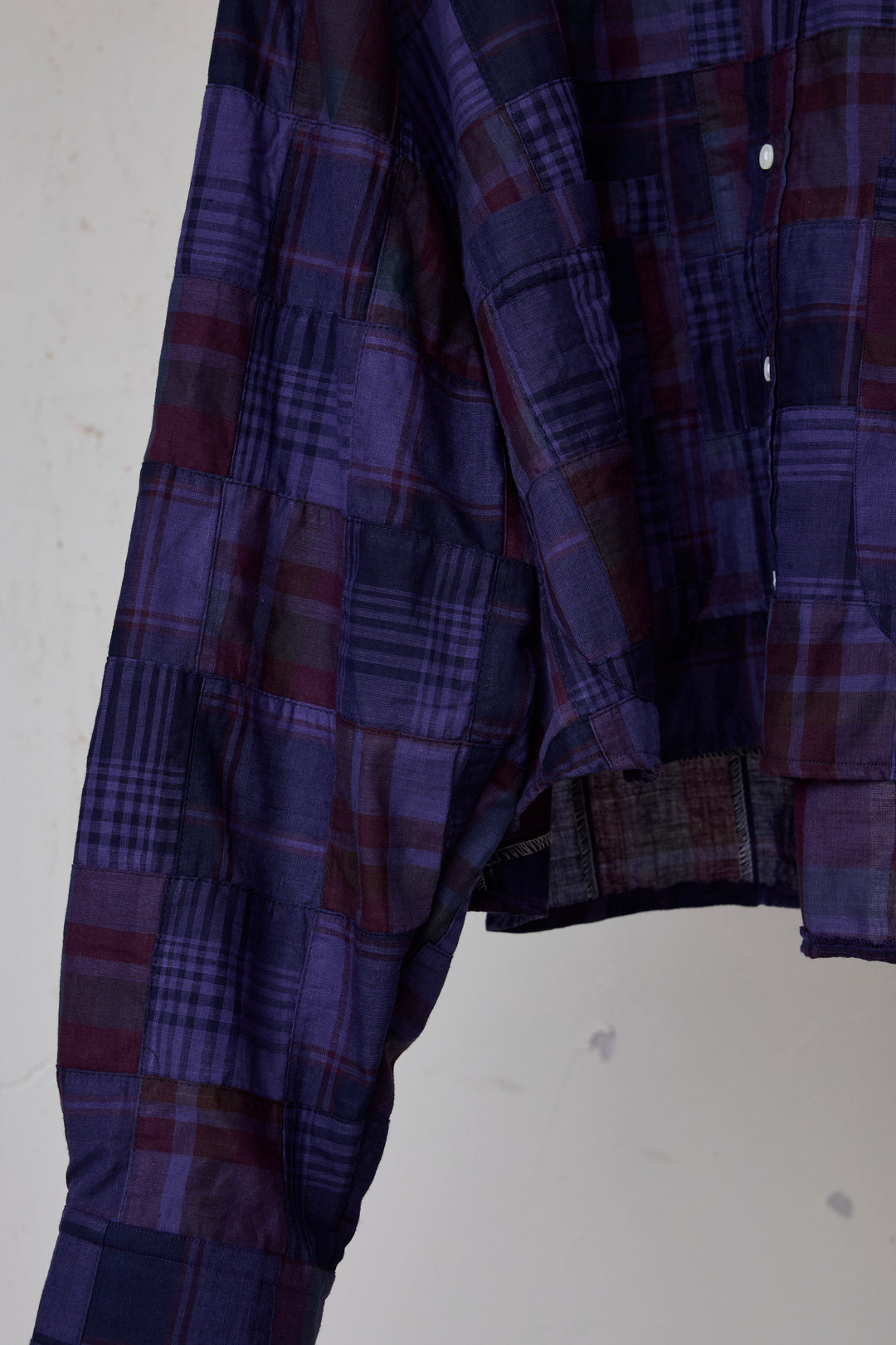 先行予約 OVERDYED PATCHWORK PLAID LS SHIRT