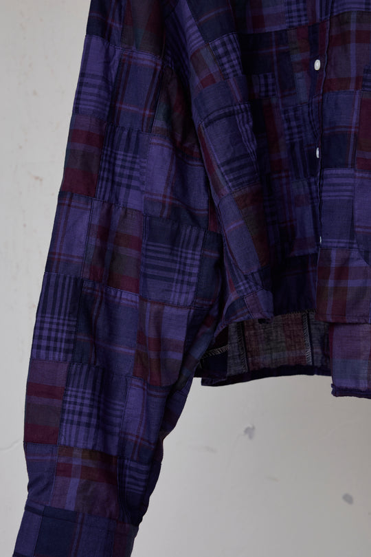 先行予約 OVERDYED PATCHWORK PLAID LS SHIRT