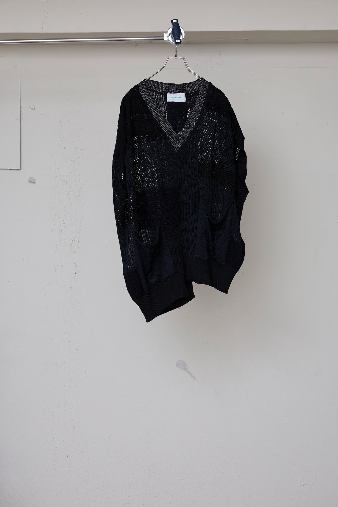 先行予約 MIXED-KNIT VEST_REFLECTIVE RIB