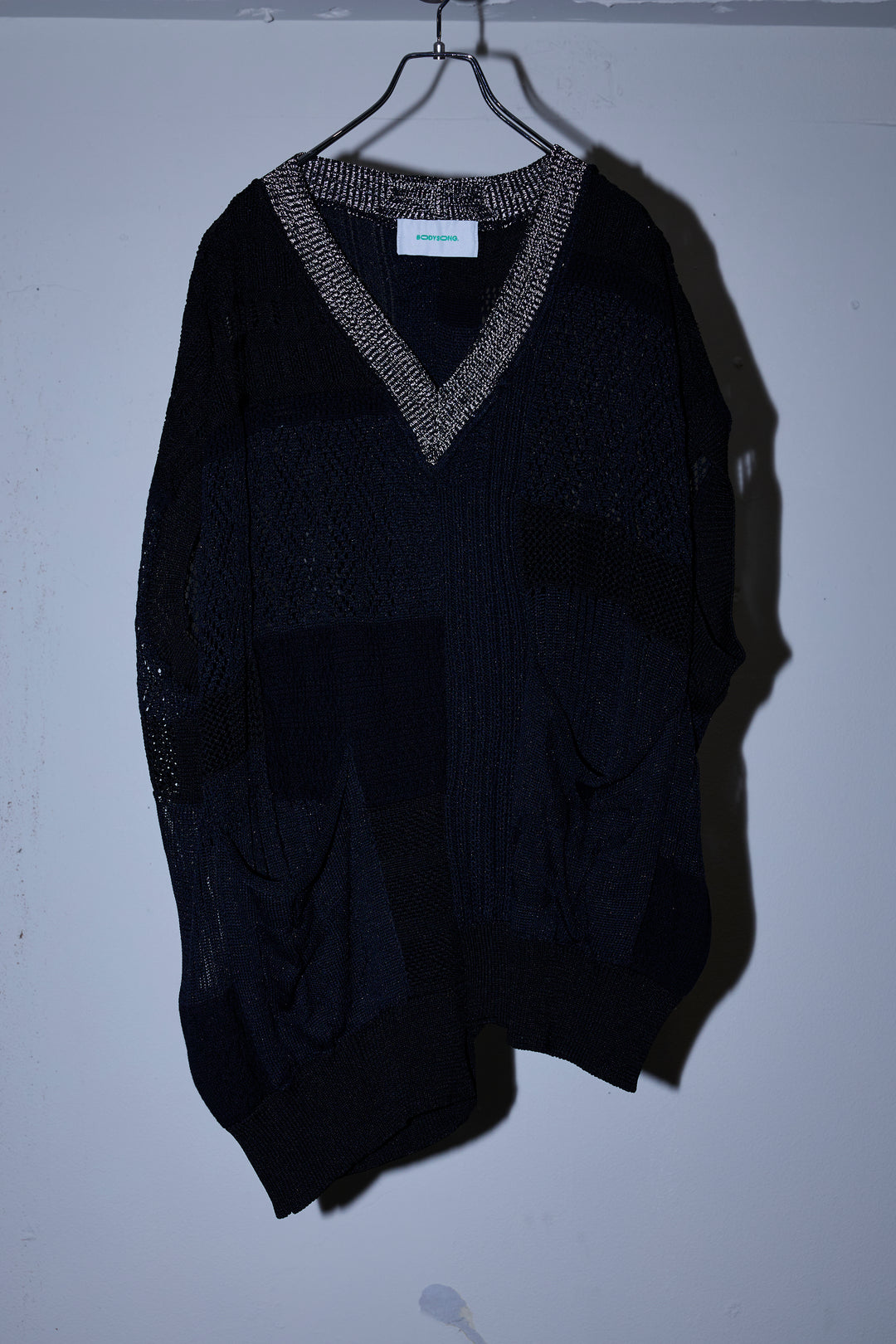 先行予約 MIXED-KNIT VEST_REFLECTIVE RIB