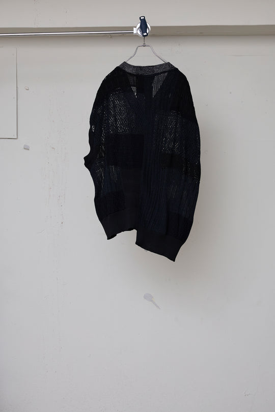 先行予約 MIXED-KNIT VEST_REFLECTIVE RIB